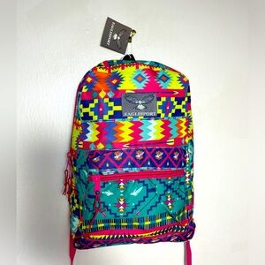 Eagle Sport Kids Camp School Tribal Colorful Backpack 18in. Large Zip Pulls NWT